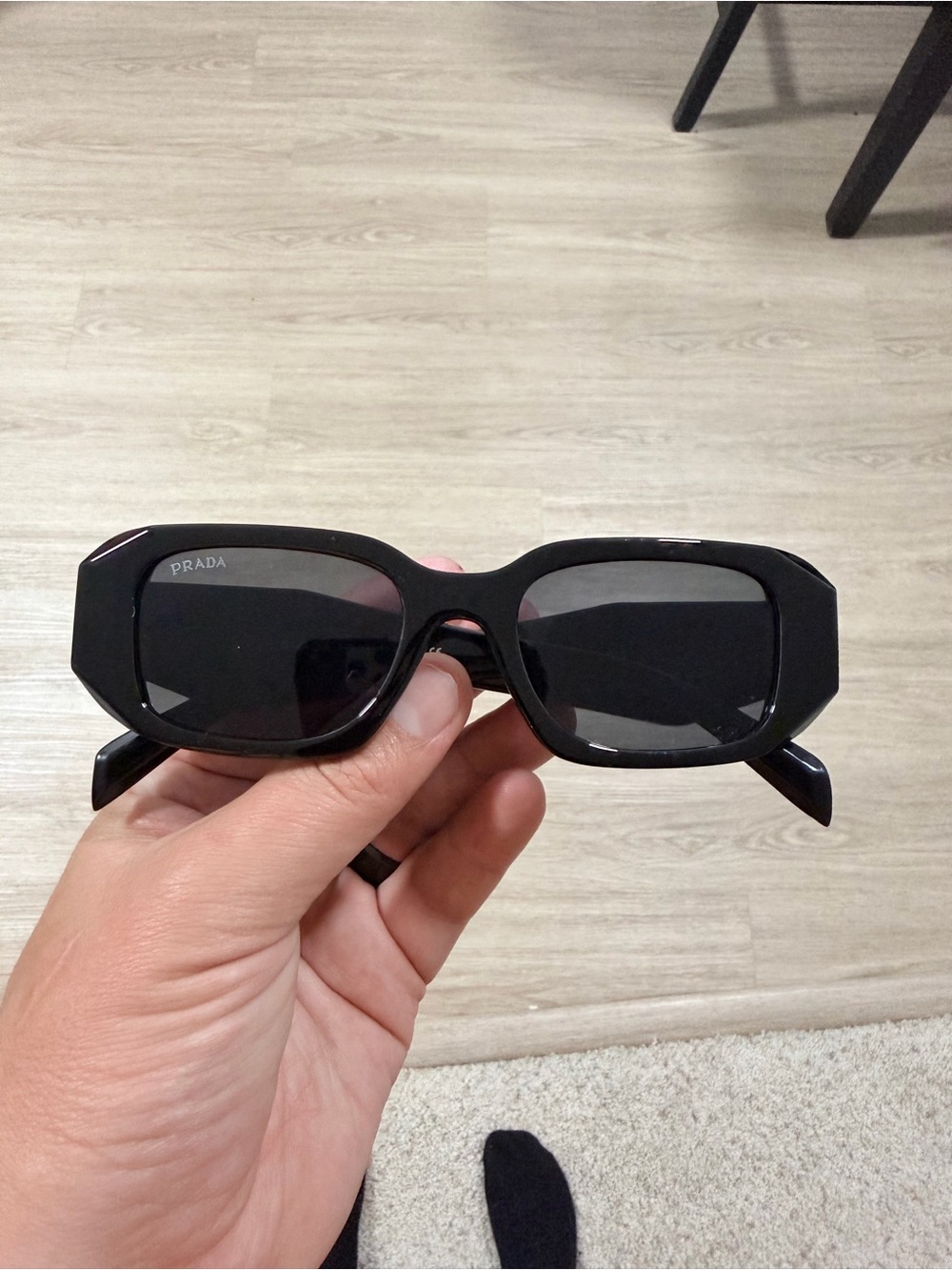 Prada Black Rectangle Sunglasses - Women's Fashion Accessory